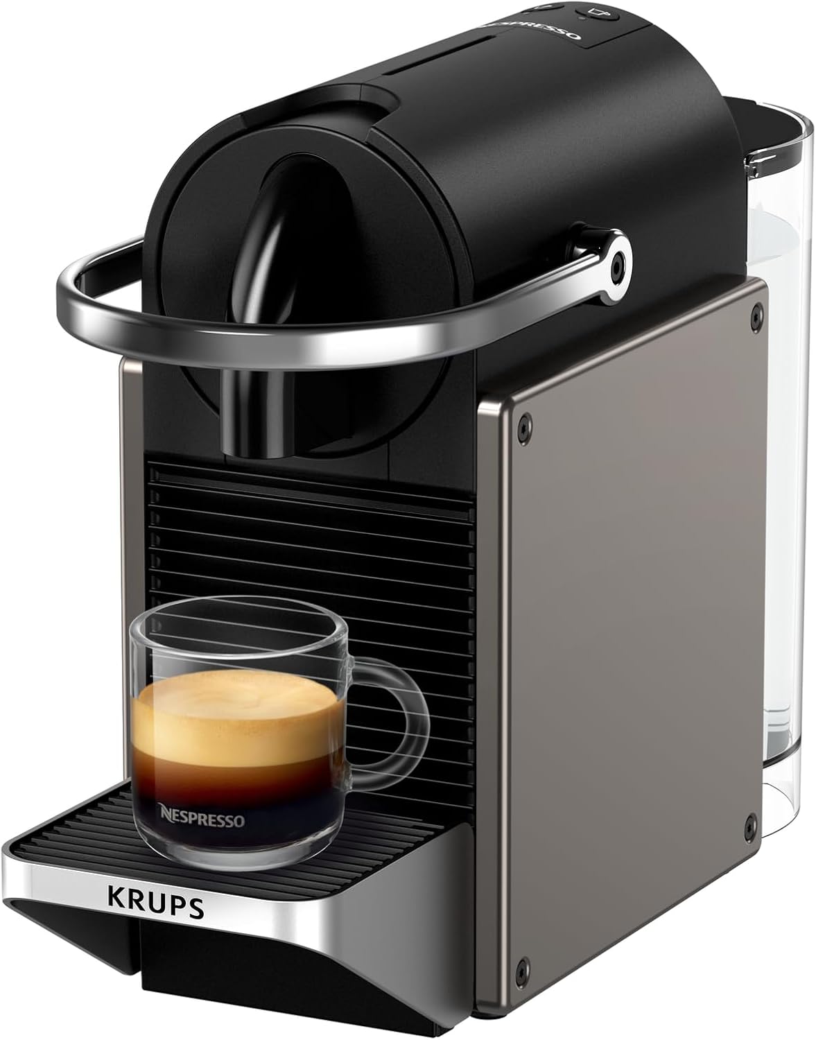 Macchina da caffè, 2 Scelte di Caffè, Krups Pixie, Capsule, Design Industriale, Risparmio energetico, Verde Scuro, Nespresso XN306T10