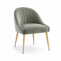 Sedia in velluto con gambe in metallo dorato verde