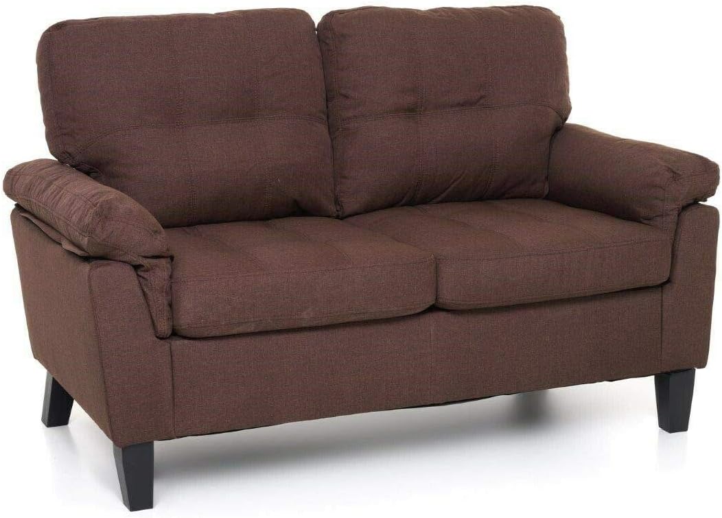 Divano, (L) 145x(P) 78x(A) 95 cm (Marrone), Berlino in Tessuto 2 Posti Imbottito, con Braccioli, Totò Piccinni