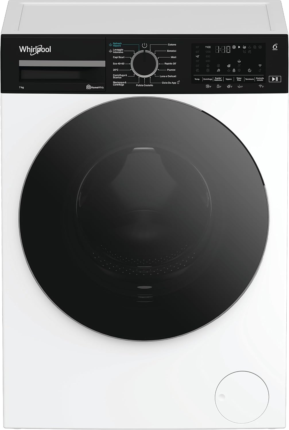 Lavatrice, 1400 giri, Tecnologia 6° SENSO, Carica Frontale, min, Classe A, AutoDose, Steam Refresh, FreshCare+, Whirlpool 76WBC