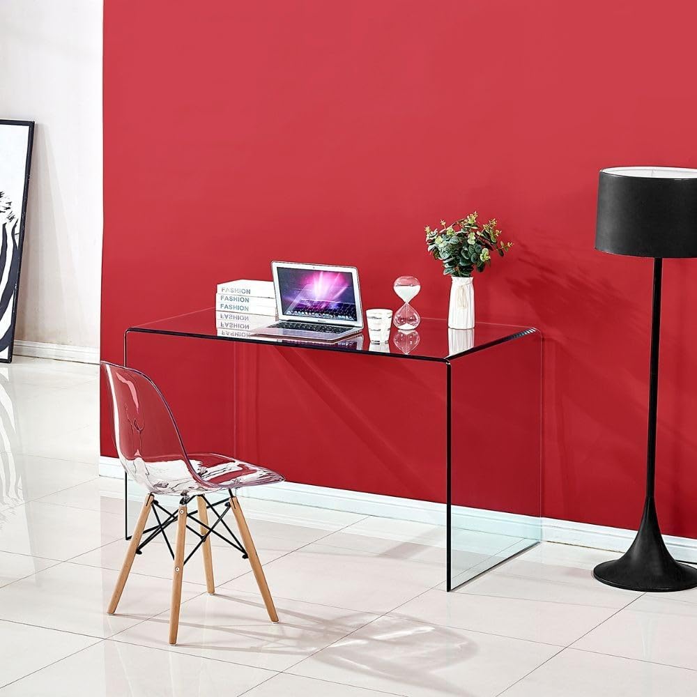 Scrivanie, DecHome, Scrivania Ufficio Vetro Temperato Spessore 12 mm Dimensioni 125x70x75 cm Colore