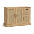 Credenza in legno e rattan 120x40x85 cm