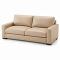 Divano in pelle bovina beige 200cm con schiuma poliuretanica