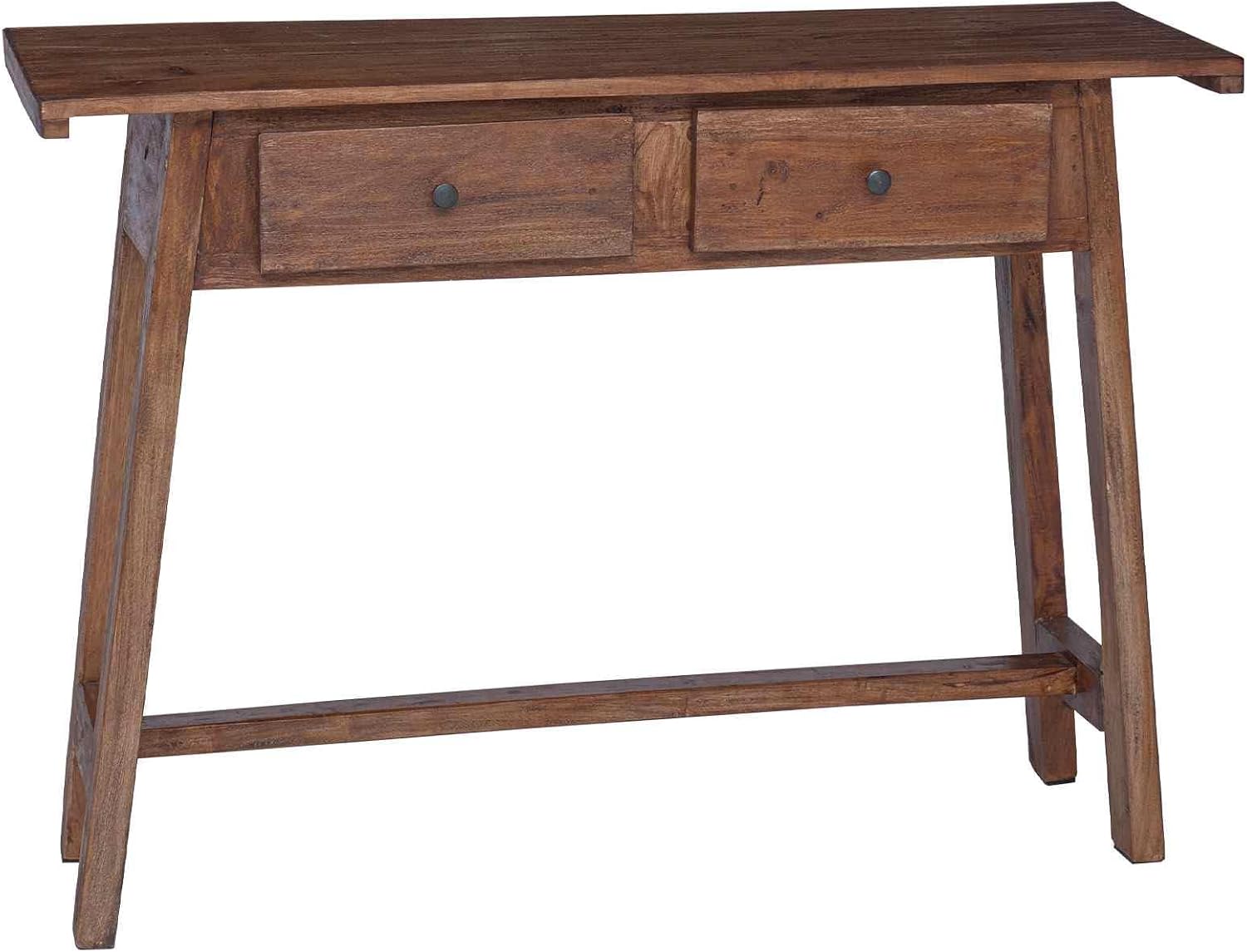 vidaXL Scrivanie, Tavolo Consolle Elegante, Ingresso, Scrivania Stretto per Soggiorno, Scrivania Marrone 110 x 30 x 79 cm Legno di Mogano Massello