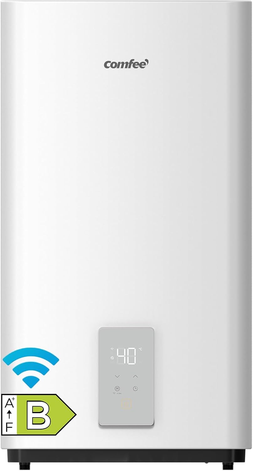 Scaldabagno elettrico, App per controllo da remoto, Compatto e semplice da installare, Wi-Fi, Bianco, COMFEE' CWH15ED1350EUW