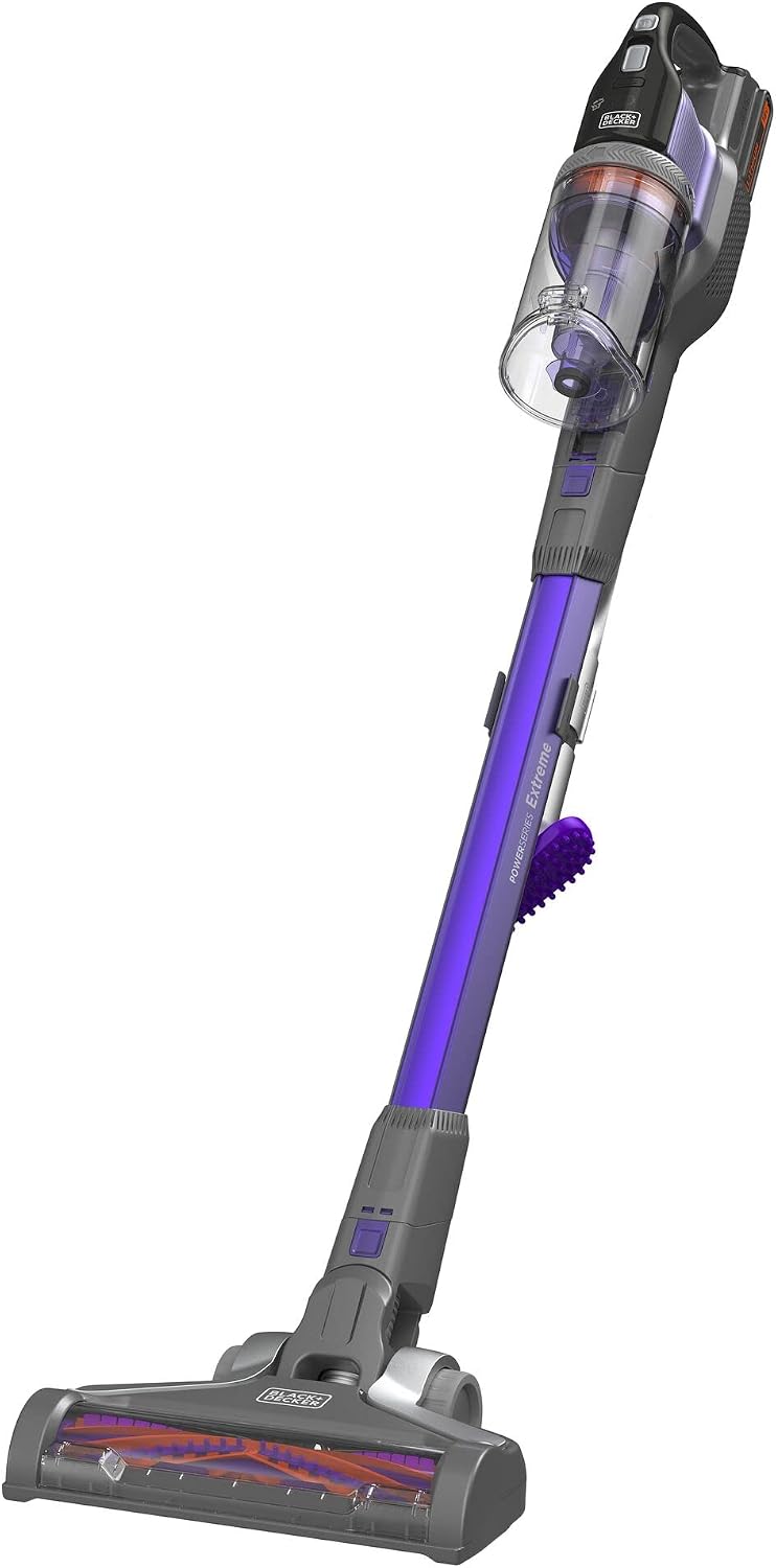 Aspirapolvere senza fili, Separabile, Portatile, Tecnologia Antigroviglio, Viola Metallizzato, a Batteria Litio, BLACK+DECKER BDPSE1815P-QW