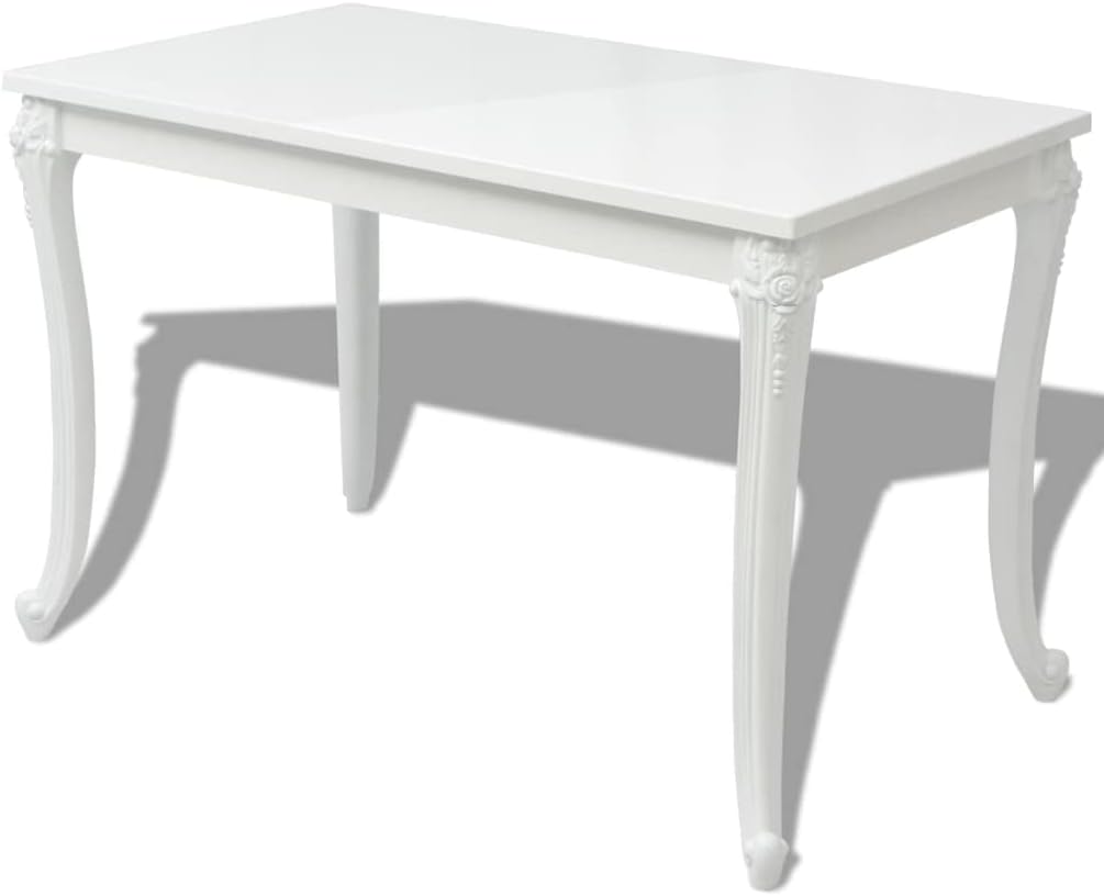 Tavoli da sala da pranzo, vidaXL, Tavolo da Pranzo Rettangolare Bianco Lucido Tavola Cucina Soggiorno