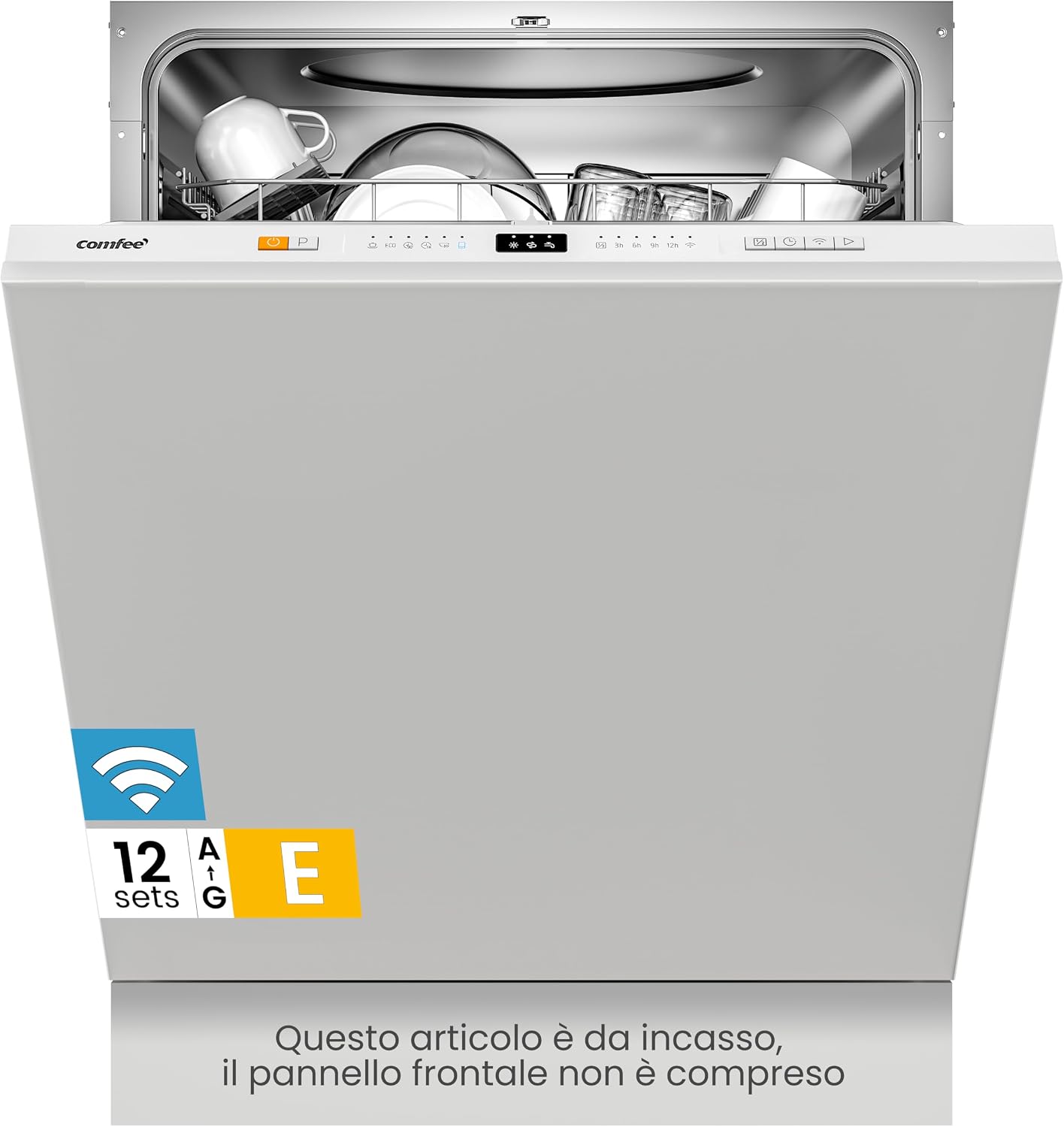 Lavastoviglie, da Incasso con 12 coperti, 8 Programmi, di avviamento ritardato, Funzione di Mezzo Carico, Home Connect, COMFEE' CDWPB1215P-W