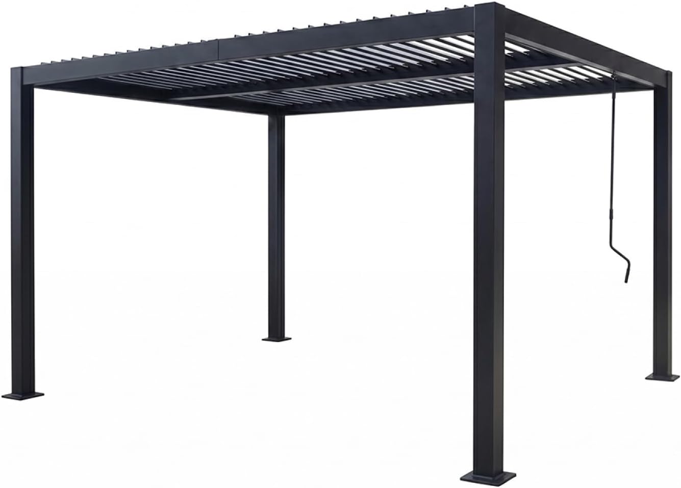 CONCEPT USINE Gazebo, 4 x 3 m, Lamelle Orientabili, Design Pulito & Funzionale, Pergola Bioclimatica CORFU Nero, Struttura in Alluminio