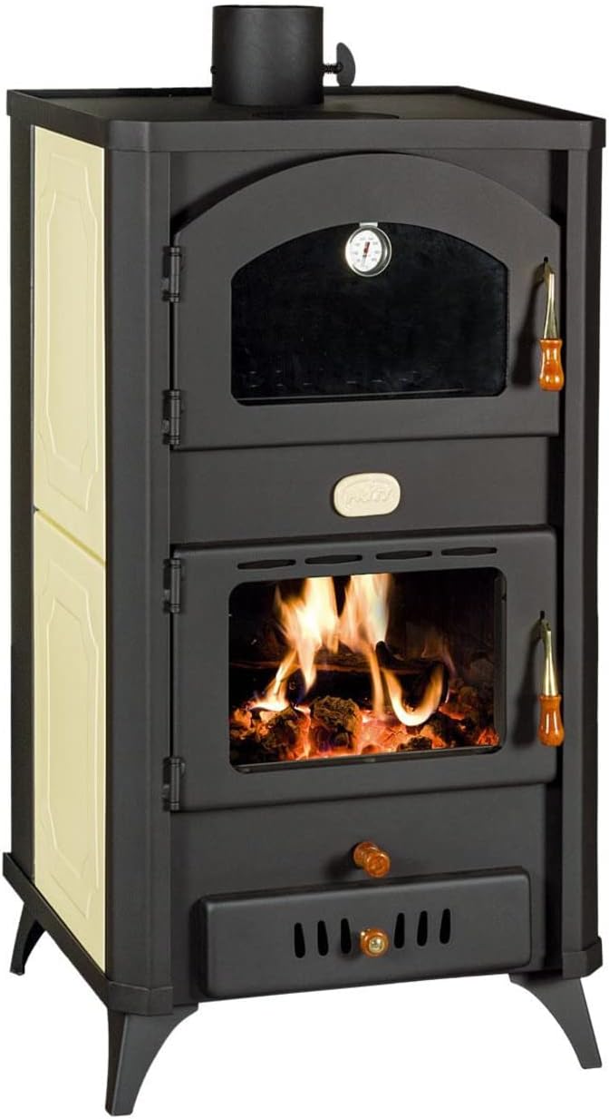 Stufe, 23 kW, Stufa a legna con gambe e lati dipinti decorativi, Prity FG18R