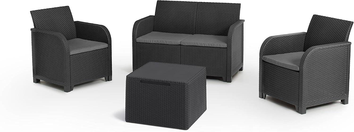 Keter Set mobili da giardino, Rosalie Lounge Set Graphite