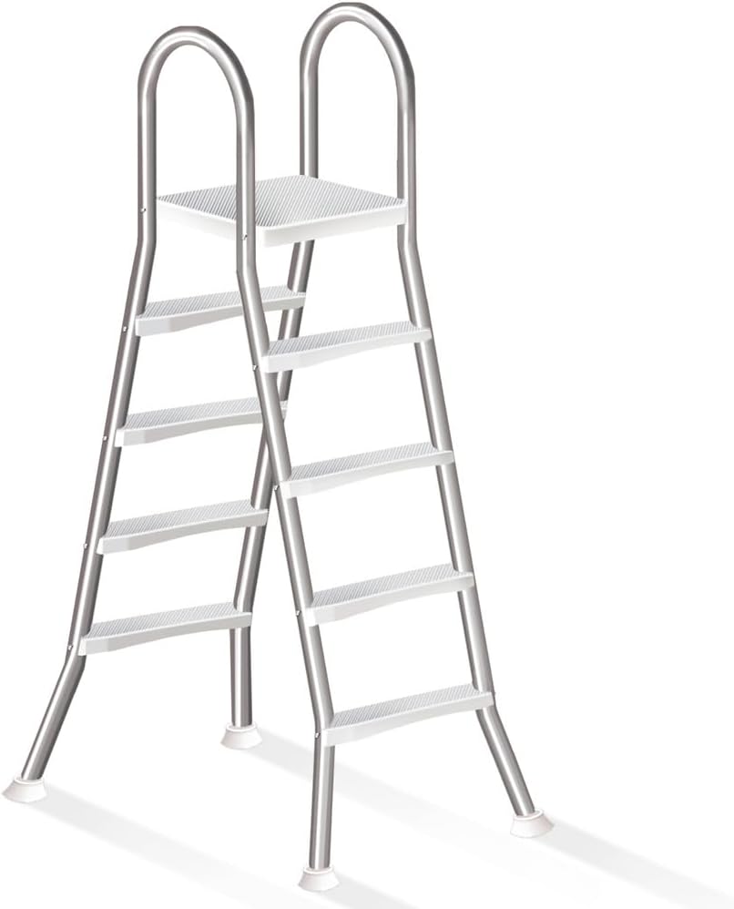 Scalette, Scala per Piscina Fuori Terra, Scaletta Piscina Fuori Terra 132 a Doppia con 4 Gradini in Acciaio, Gradini per Piscina Fuori Terra, Errzom