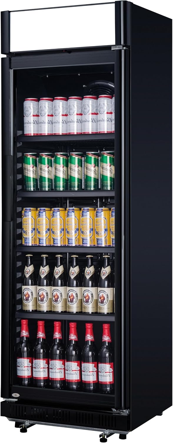 Frigoriferi per bevande, 180 W, 4 ripiani regolabili, 347 L - con tettuccio), porta in vetro con serratura e chiave, alluminio, METRO Professional