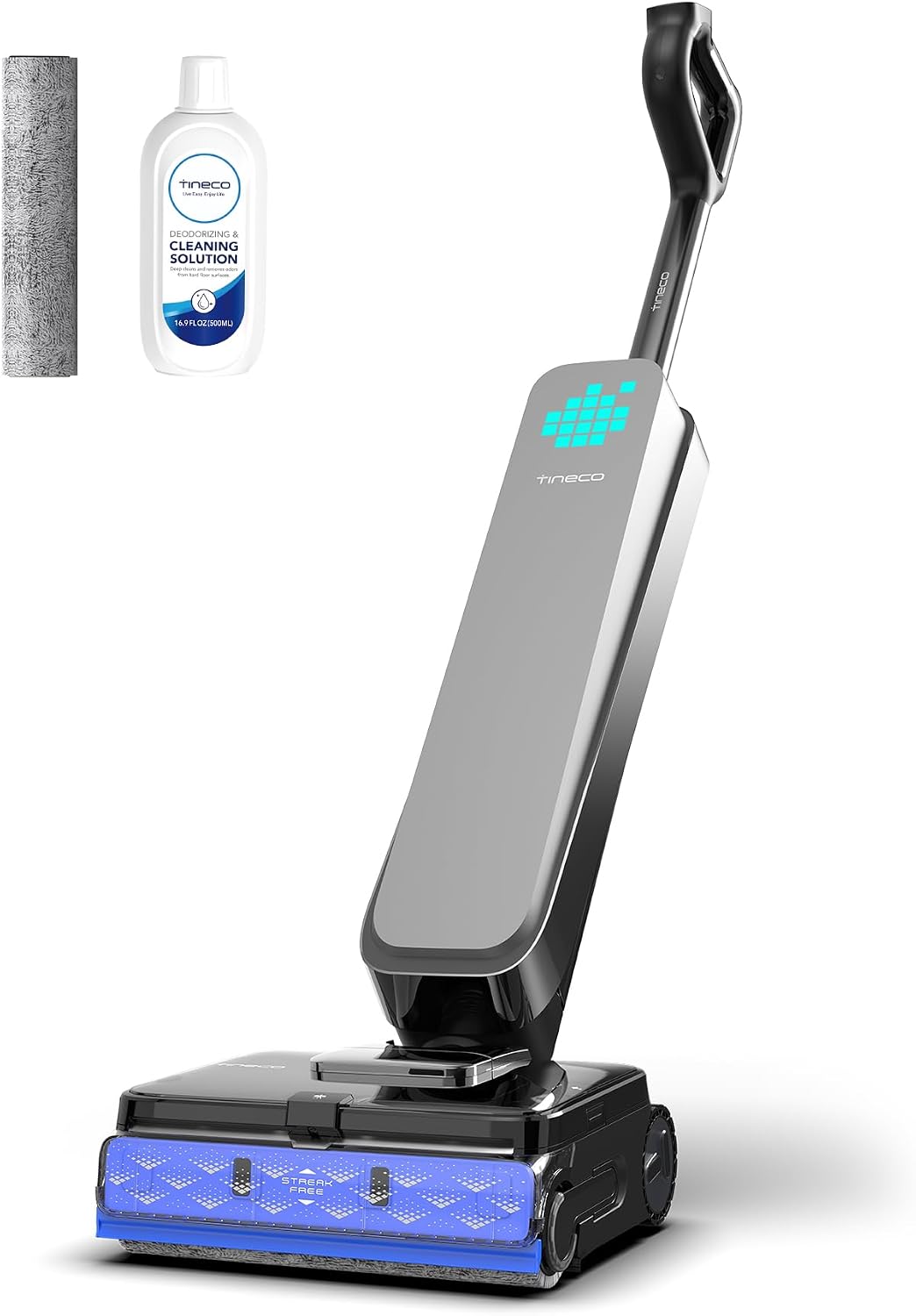 Tineco Aspirapolvere verticale, Aspirapolvere Smart 3-in-1, Asciugatura Rapida 85°C FlashDry, Autonomia 80 min, SmoothDrive 360°, Display LED