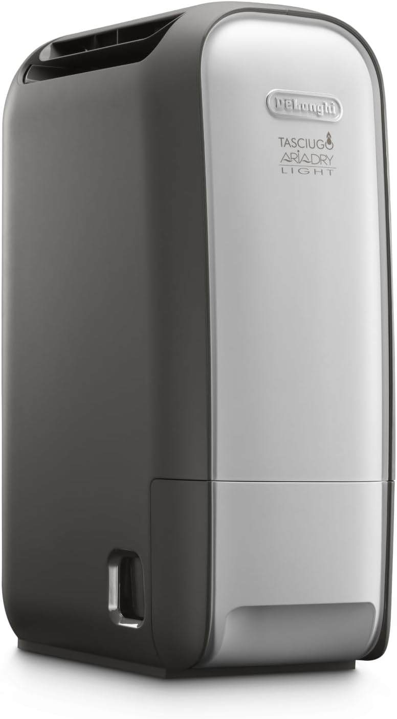 Deumidificatori, 7.5 L, Tasciugo AriaDry Light - Deumidificatore Casa Portatile, Tecnologia Zeolite e Ionizzatore, Giorno, Antimuffa, De'Longhi DNS80