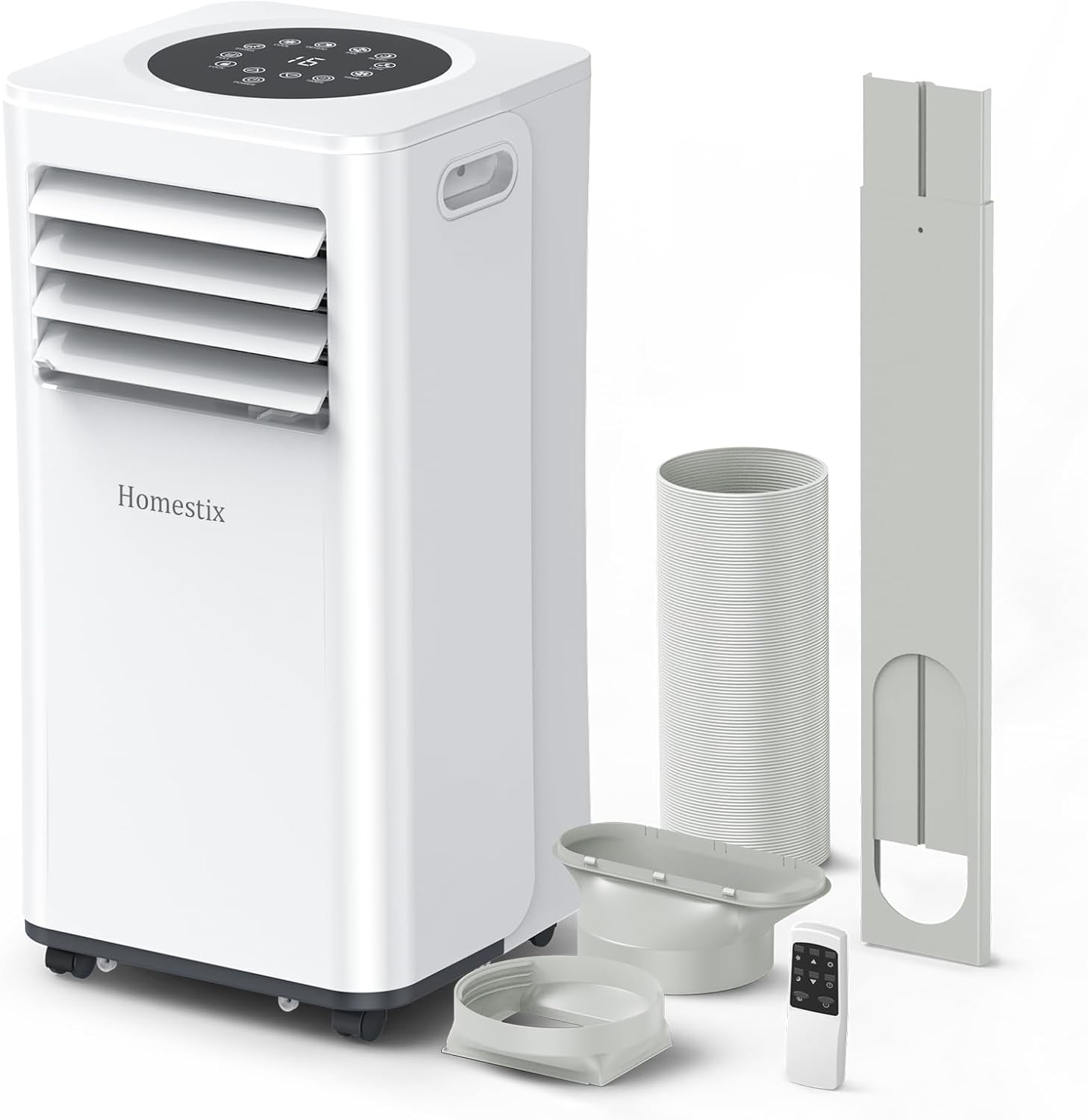 Condizionatore portatile, 9000 BTU, 4-in-1 Climatizzatore Portatile, Ventilatore, Deumidificazione, Timer, Modalità Sleep, Homestix 24H