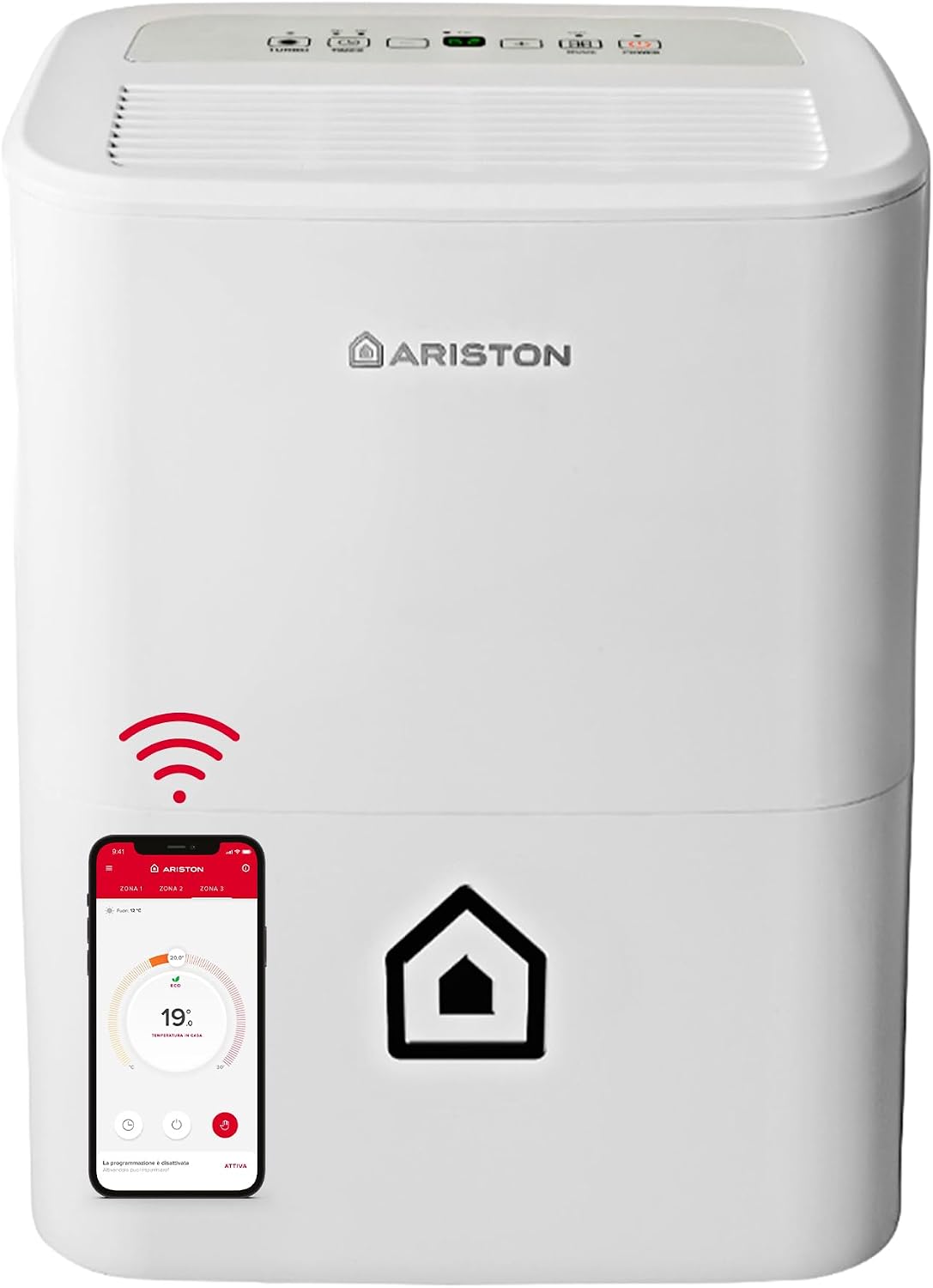 Deumidificatori, DEOS NET Wifi - Deumidificatore Casa Muffa Portatile 16 L, 24h con Ruote, Max 330 W Compatibile con App, Ariston 16S