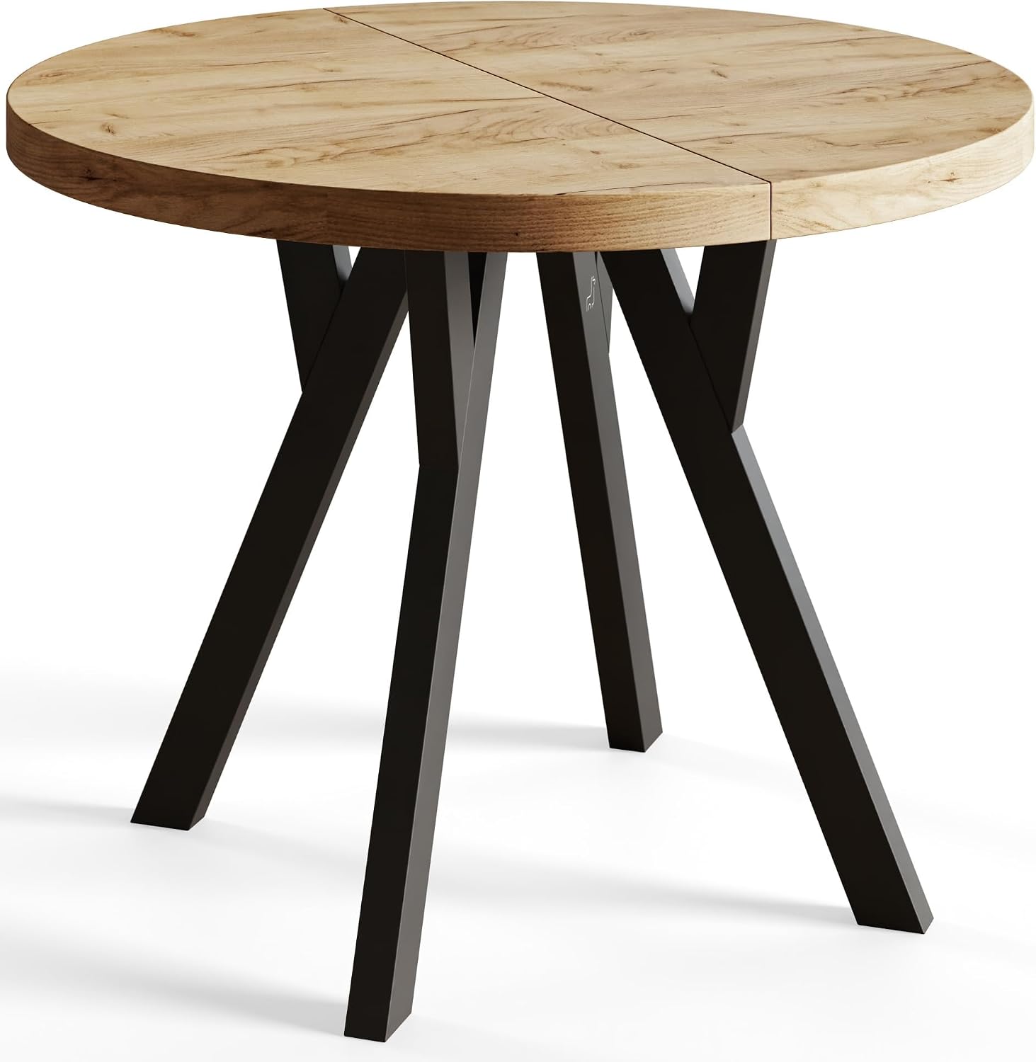 AlpiMeble Tavoli, Tavolo da Pranzo Allungabile, Craft, Collezione Ovo, Piano in laminato da 36 mm, Gambe Solide di Colore Nero
