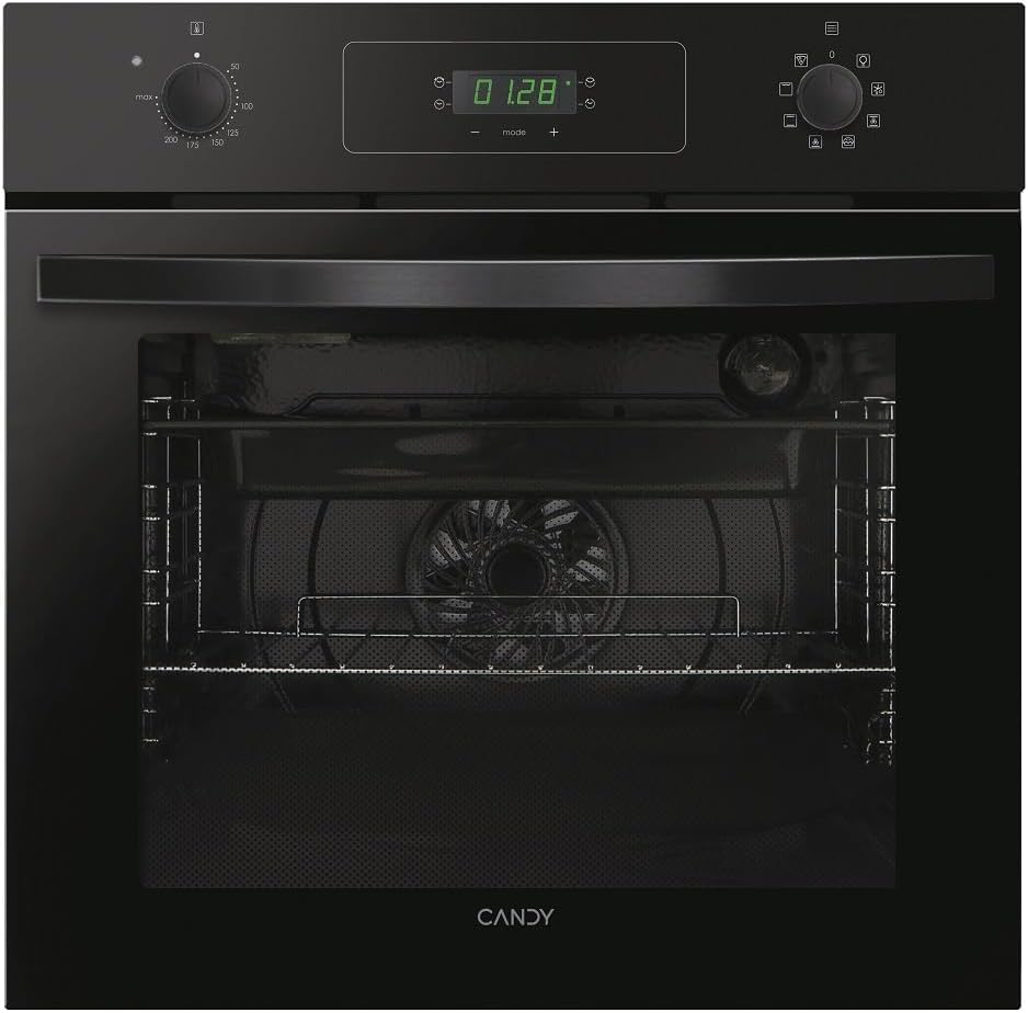 CANDY N615 Forno da incasso, 65 L, 1 vassoio e 1 griglia, 8 funzioni, Idea FIDCP L, Forno multifunzione, ventola radiale, pulizia acquativa, nero