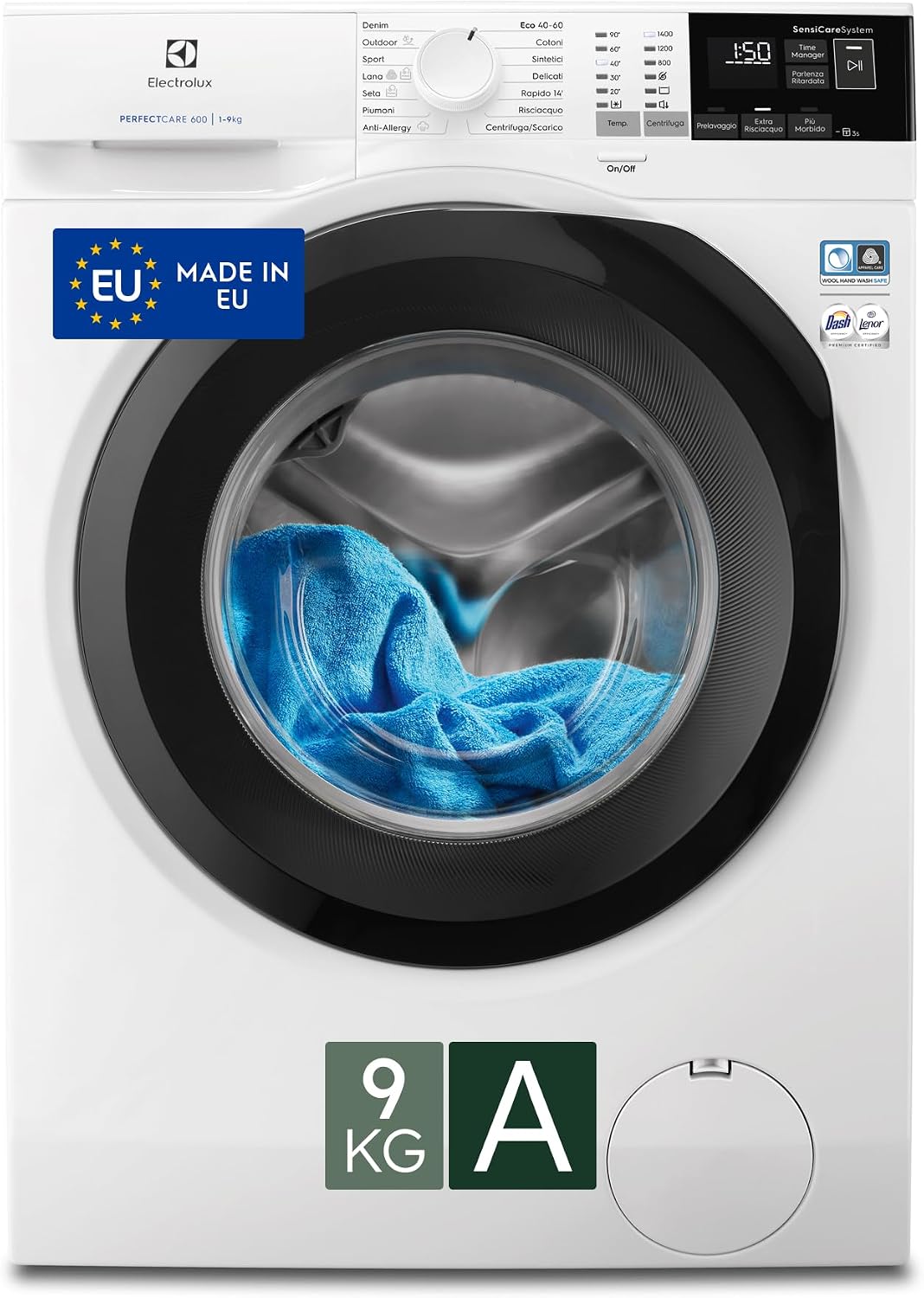 Electrolux EW6F494IT Lavatrice, Tecnologia SensiCare, Classe A, Bianco