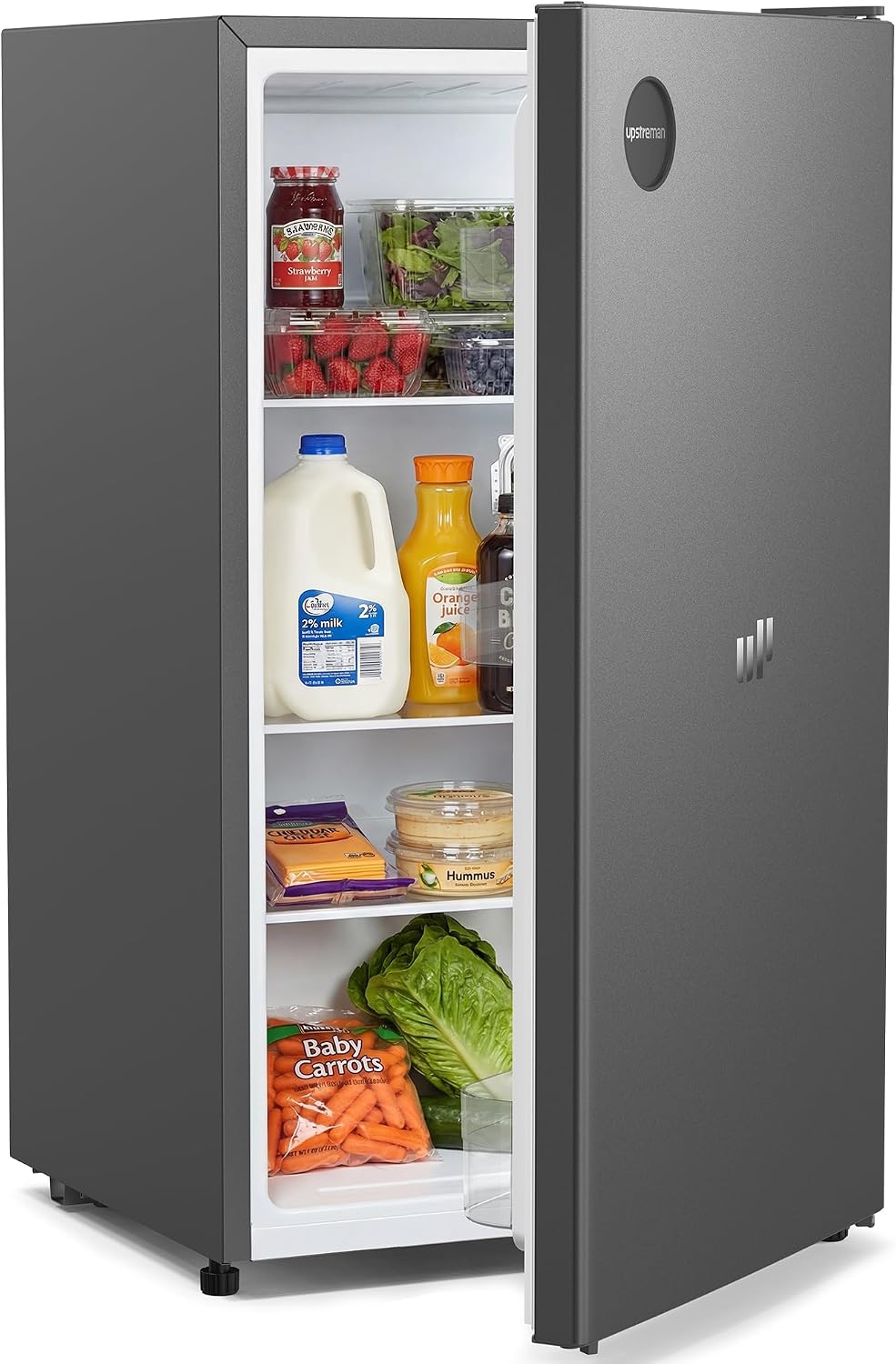 Frigorifero combinato, Camera, Frigorifero Monoporta con LED Integrata, Termostato Regolabile, Silenzioso, Frigo Piccolo da Ufficio, Upstreman CR91