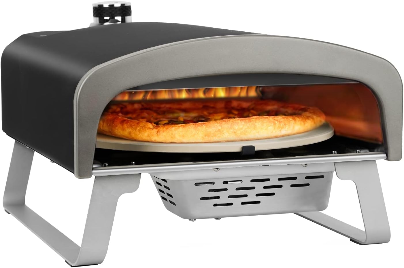 DOBADN Forni per pizza, portatile, 50 mbar, Q Pizza - Forno per pizza a gas con funzione rotante, per esterni, per giardino, terrazza e balcone