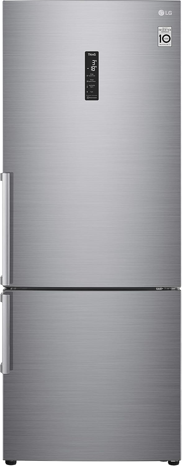Frigorifero combinato, 462 L, Larghezza 70 cm, Total No Frost, Wi-Fi, Door & Linear Cooling, Cassetto Fresh Balancer, Inox, LG GBB567PZCMB