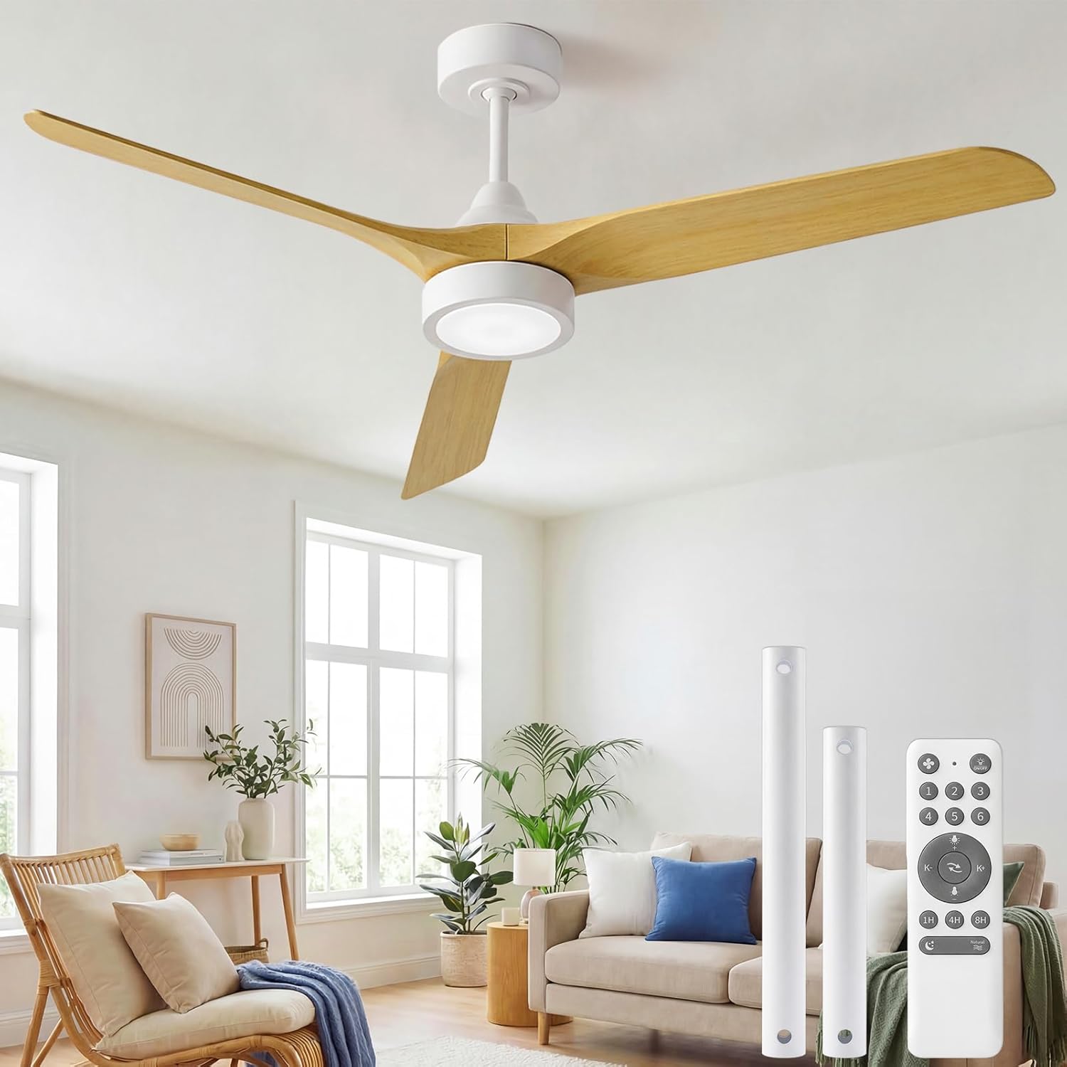 Ventilatori da soffitto con lampada, Studio, Soggiorno, Patio, Ateroll