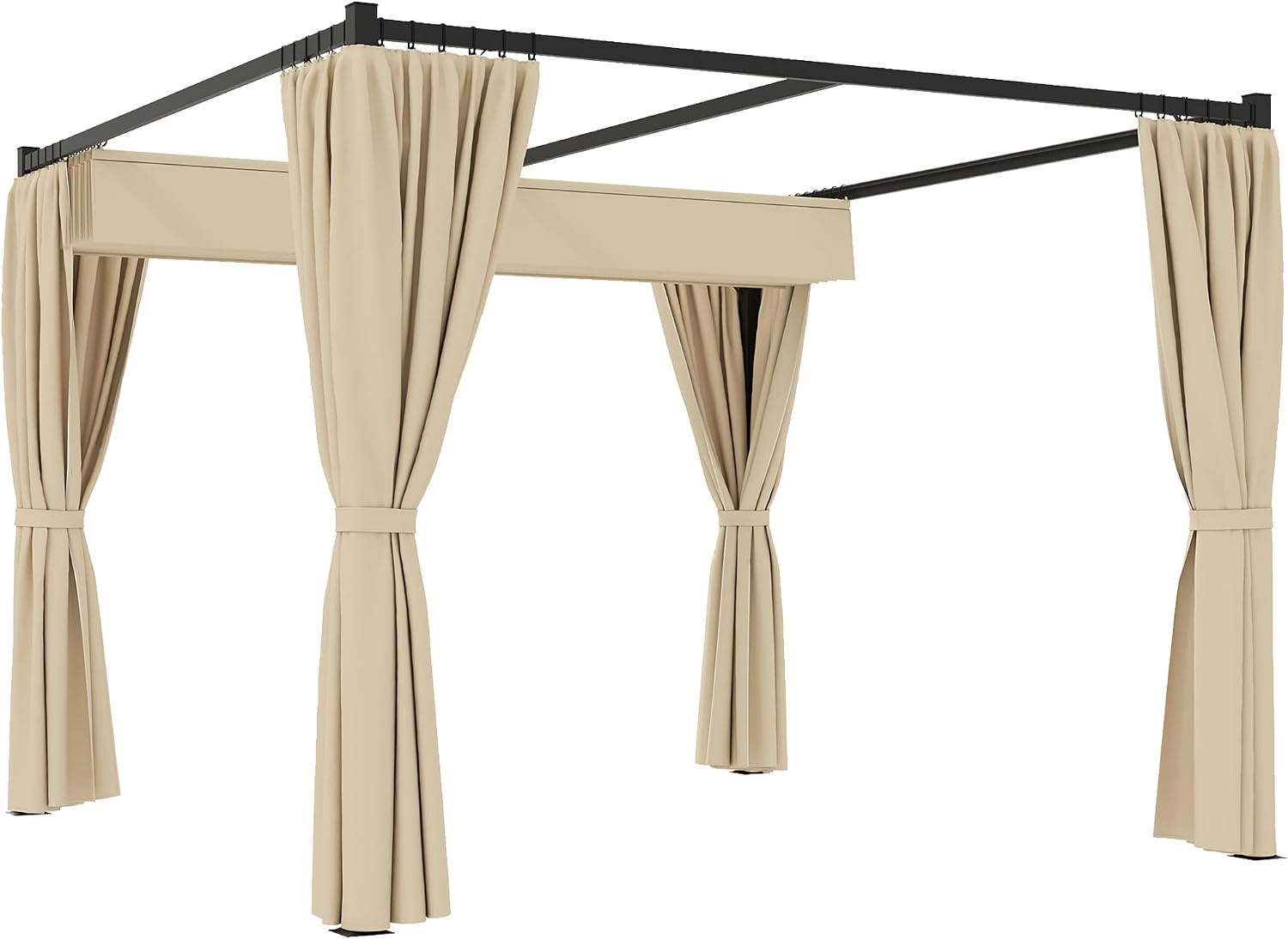 Gazebo, Per Giardino, da Esterno in Metallo e Poliestere 180g, Terrazzo e Attività Commerciale, Beige, Outsunny