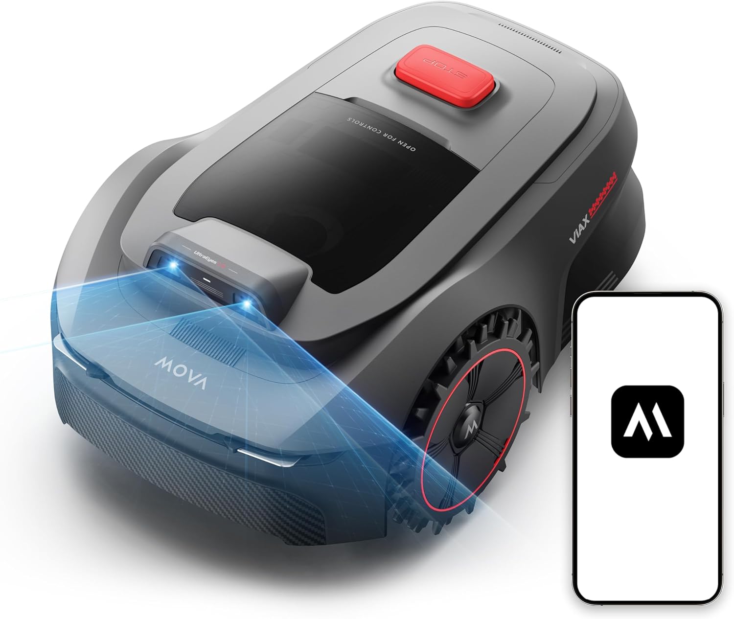 Mova Robot tagliaerba, Consigliato 250m2, Mappatura con Assistenza IA, Percorso a U, Rilev Ostacoli Dual Vision, Taglio Bordi Ottimizzato