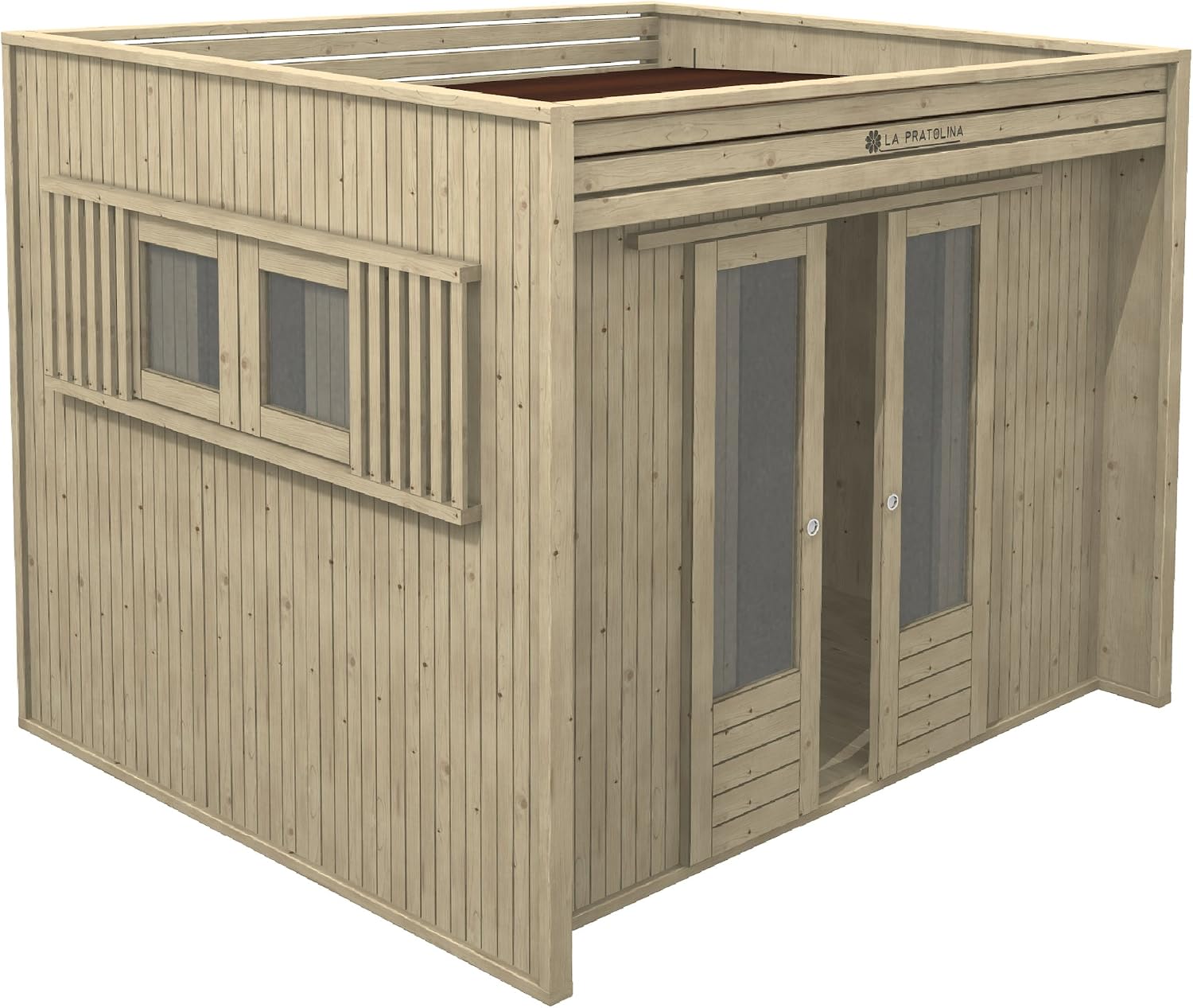 La Pratolina Armadio, legnaia, Box Moto, Casetta in Legno da Giardino 3x2 Alta qualità Modello CUBO ad Uso ricovero Attrezzi, ricovero Animali