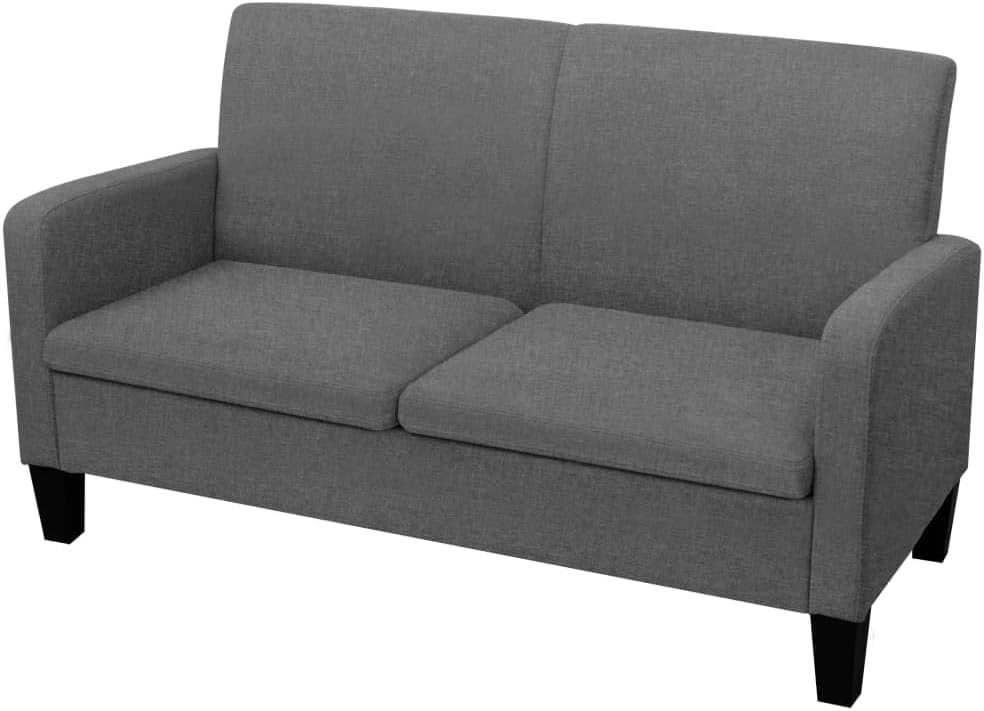vidaXL Divano, 2 Posti 135x65x76 cm Grigio Scuro Sofà Divanetto Letto Poltrona