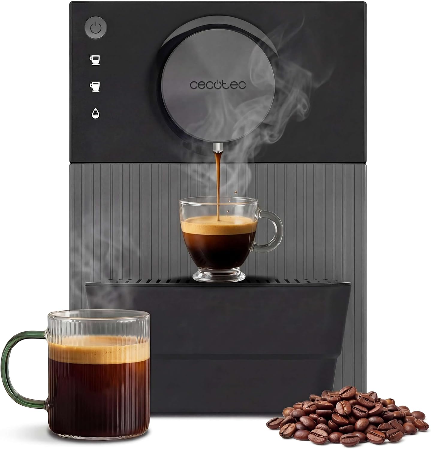 Cecotec Macchina da caffè automatica, Pre-Infusione, Sistema Thermoblock, Pannello Controllo Tattile, Sistema Pressatura 10g, 19 Bar