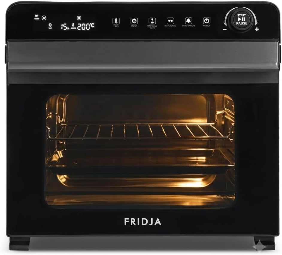 Friggitrice ad aria, interno in acciaio inox, funzione girarrosto, potente, veloce, versatile, facile da pulire., Fridja F77