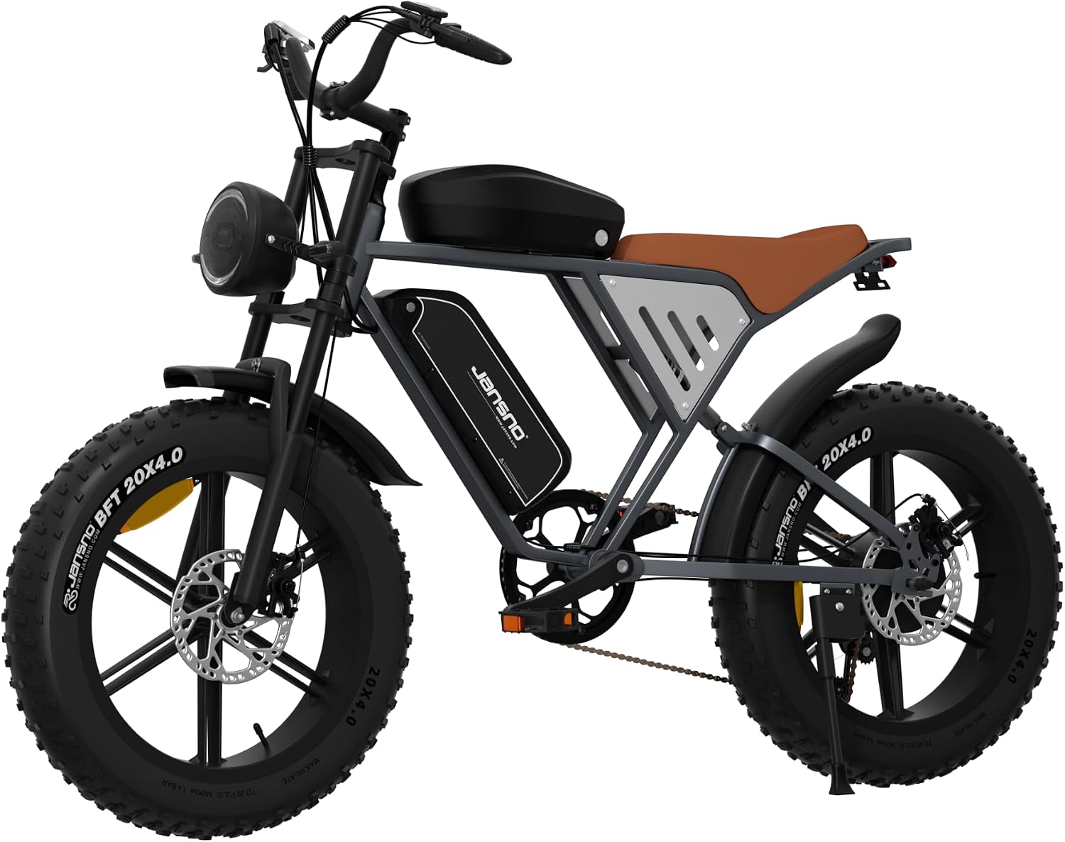 Bici elettriche, Bicicletta Elettrica 20' x 4.0 Fat Tire, E-Bike per Adulti, 20 Ah, Freni a Disco Meccanici Anteriori e Posteriori, JANSNO